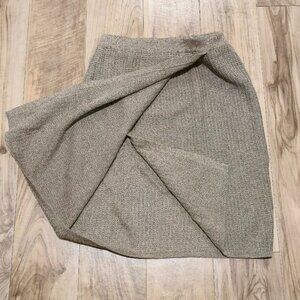 Vtg Rodier Skirt Linen Silk Knit Knee Length 27"-33" Stretch Waist Quiet Luxury